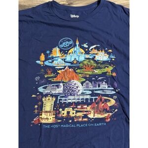 Walt Disney World Most Magical Place On Earth 1971 Adult Blue Shirt 2XLT 676